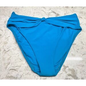 ROBIN PICCONE Olivia Bikini Bottoms SZ Small Knot Front Fuchsia Teal Swim NWOT